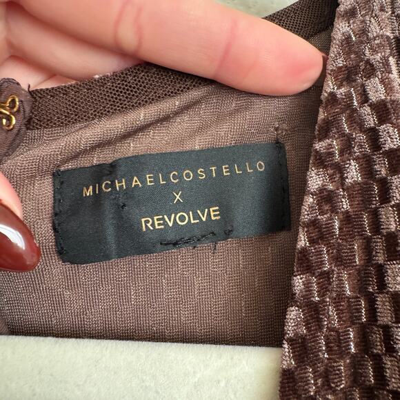 Michael Costello Sheana Gown Revolve Brown Velvet Maxi Dress - Picture 5 of 10